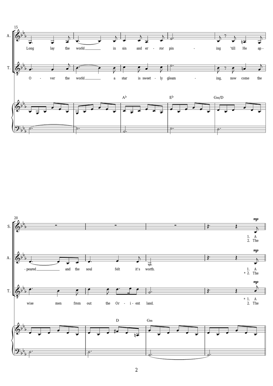O Holy Night O Holy Night Piano, Vocal, Guitar scores gallery preview page 2
