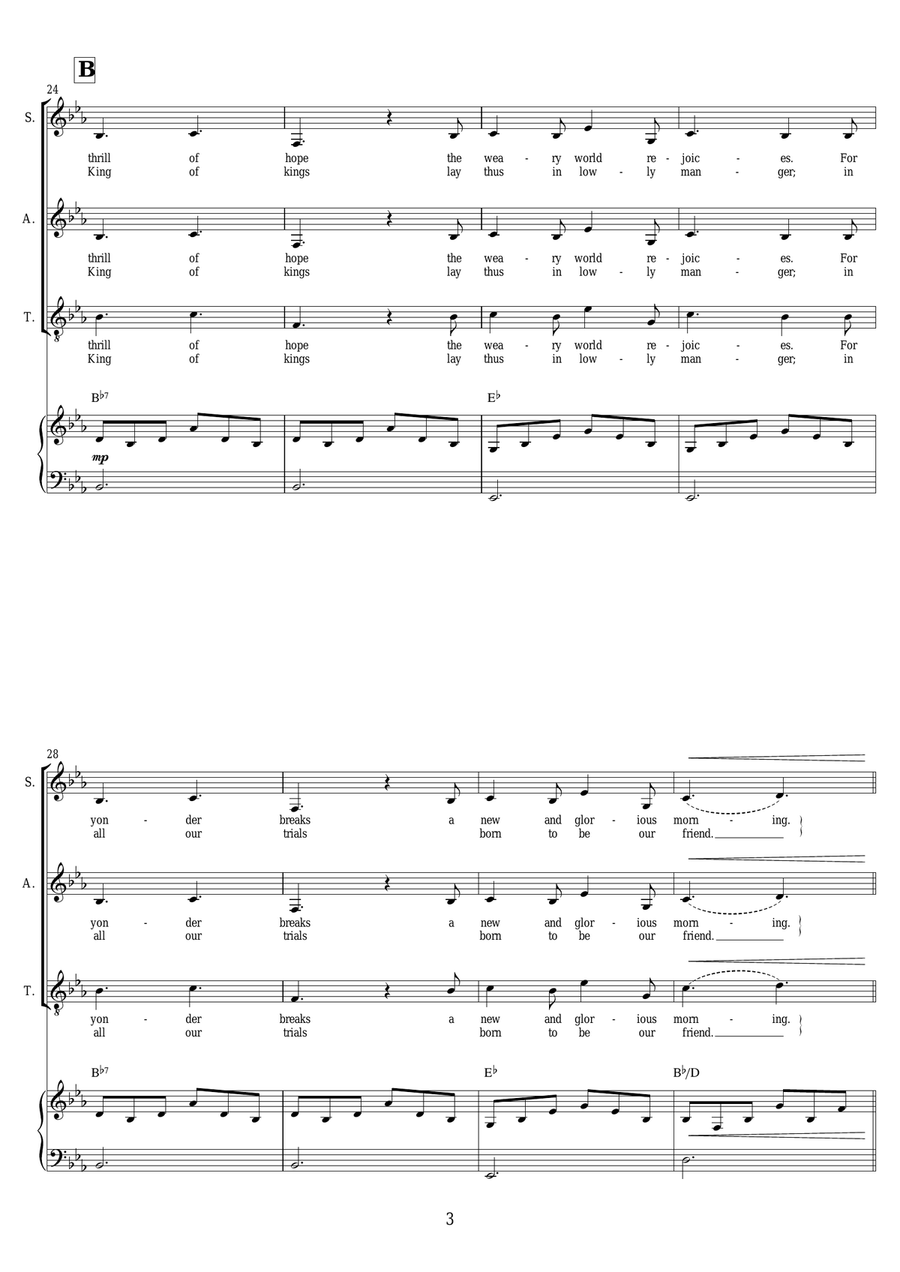 O Holy Night O Holy Night Piano, Vocal, Guitar scores gallery preview page 3