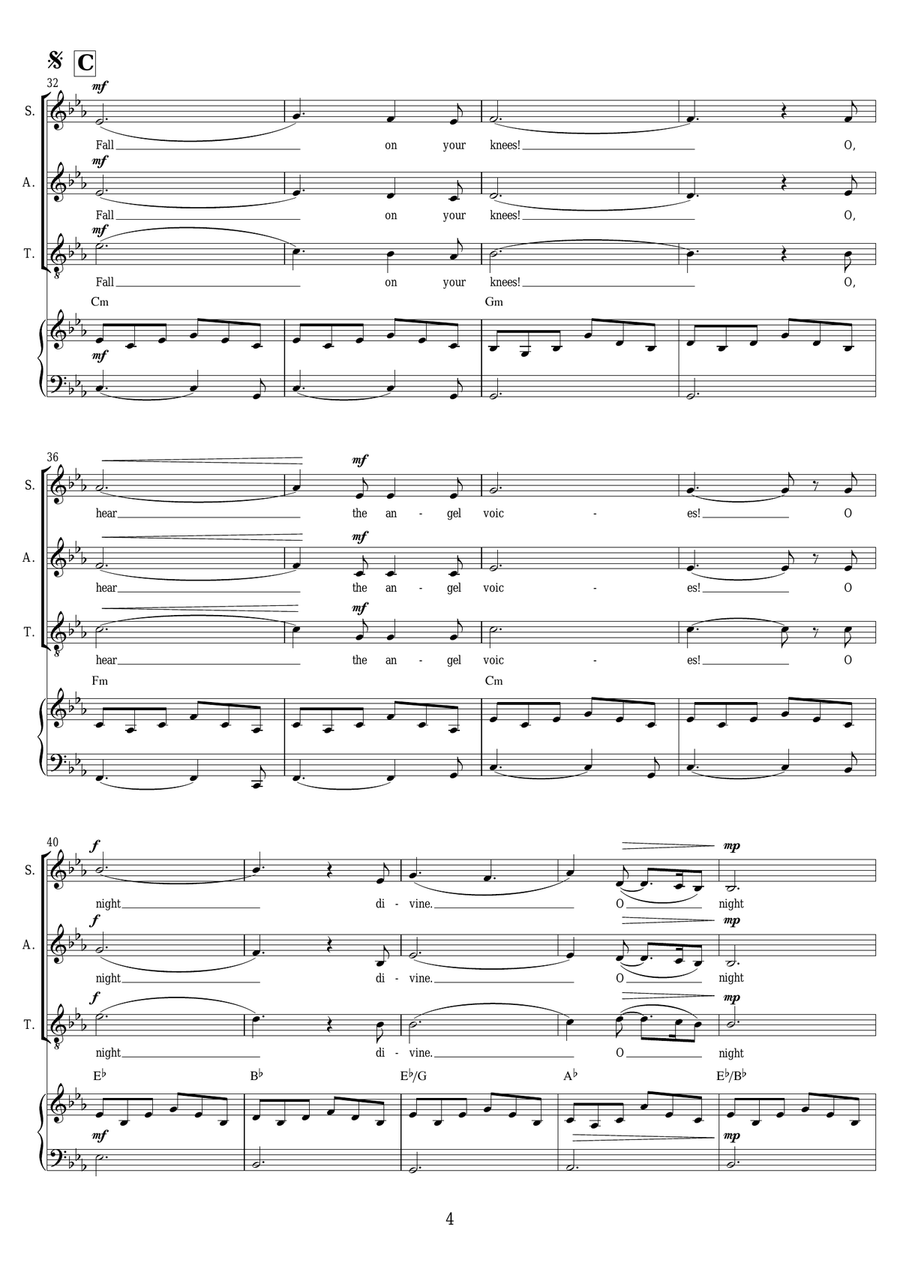 O Holy Night O Holy Night Piano, Vocal, Guitar scores gallery preview page 4