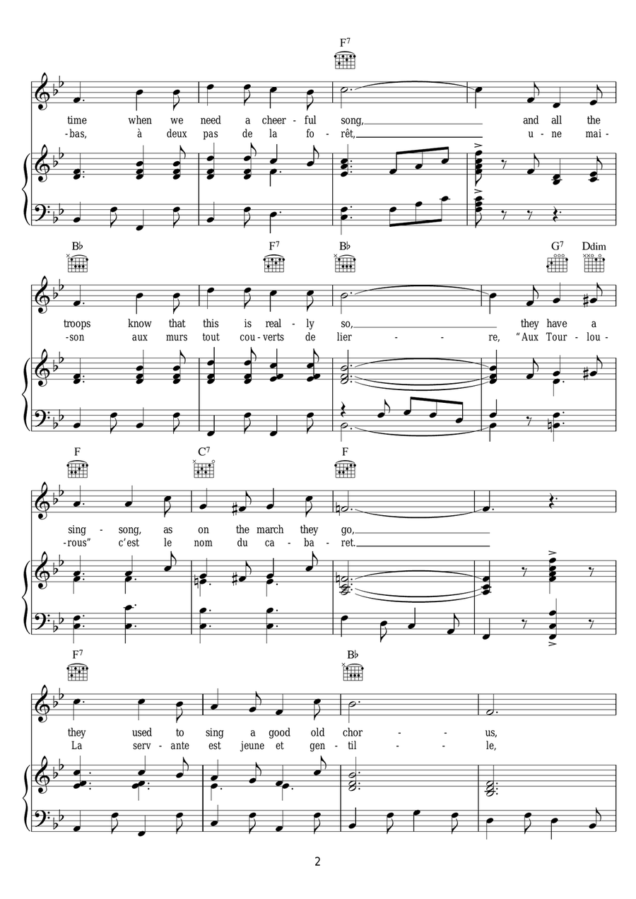Quand Madelon Piano, Vocal, Guitar scores gallery preview page 2