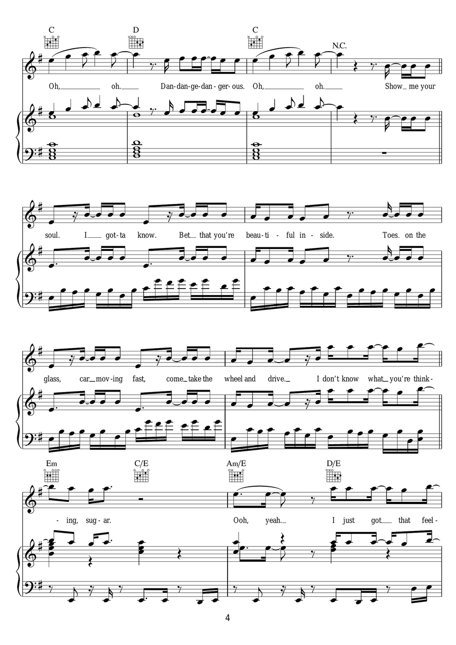 Dangerous (feat. Sam Martin) 3-Part scores gallery preview page 4