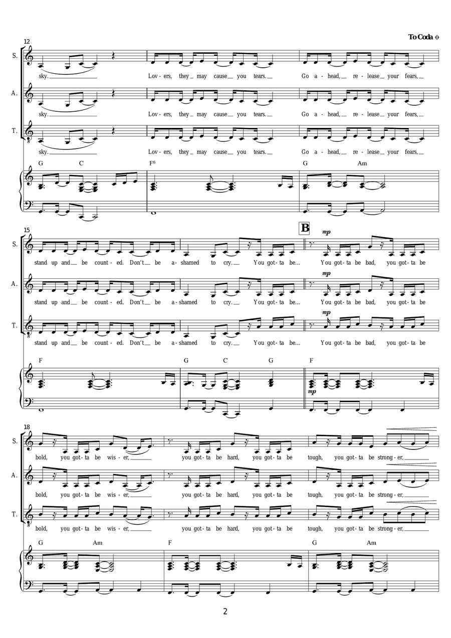 You Gotta Be You Gotta Be Piano, Vocal, Guitar scores gallery preview page 2