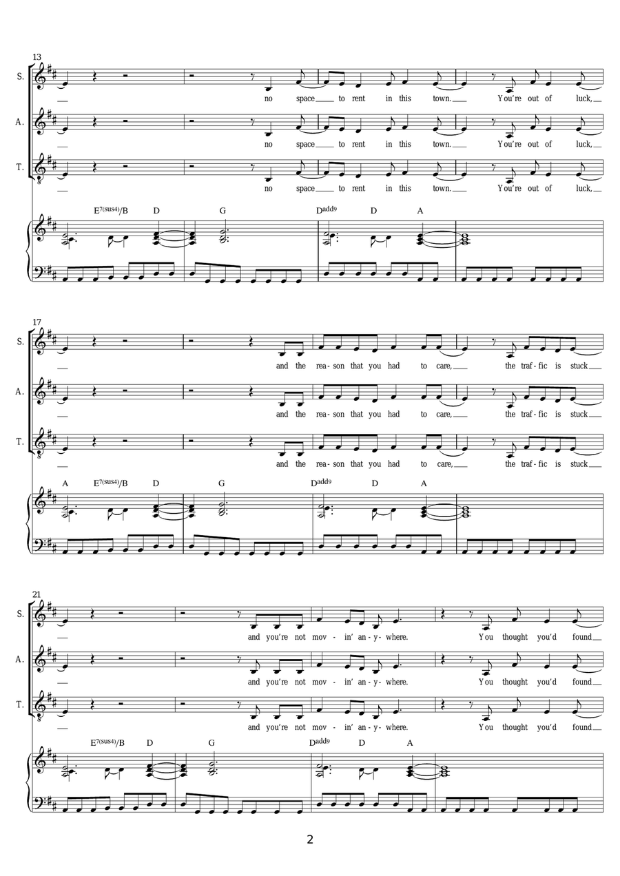 Beautiful Day Beautiful Day Piano, Vocal, Guitar scores gallery preview page 2