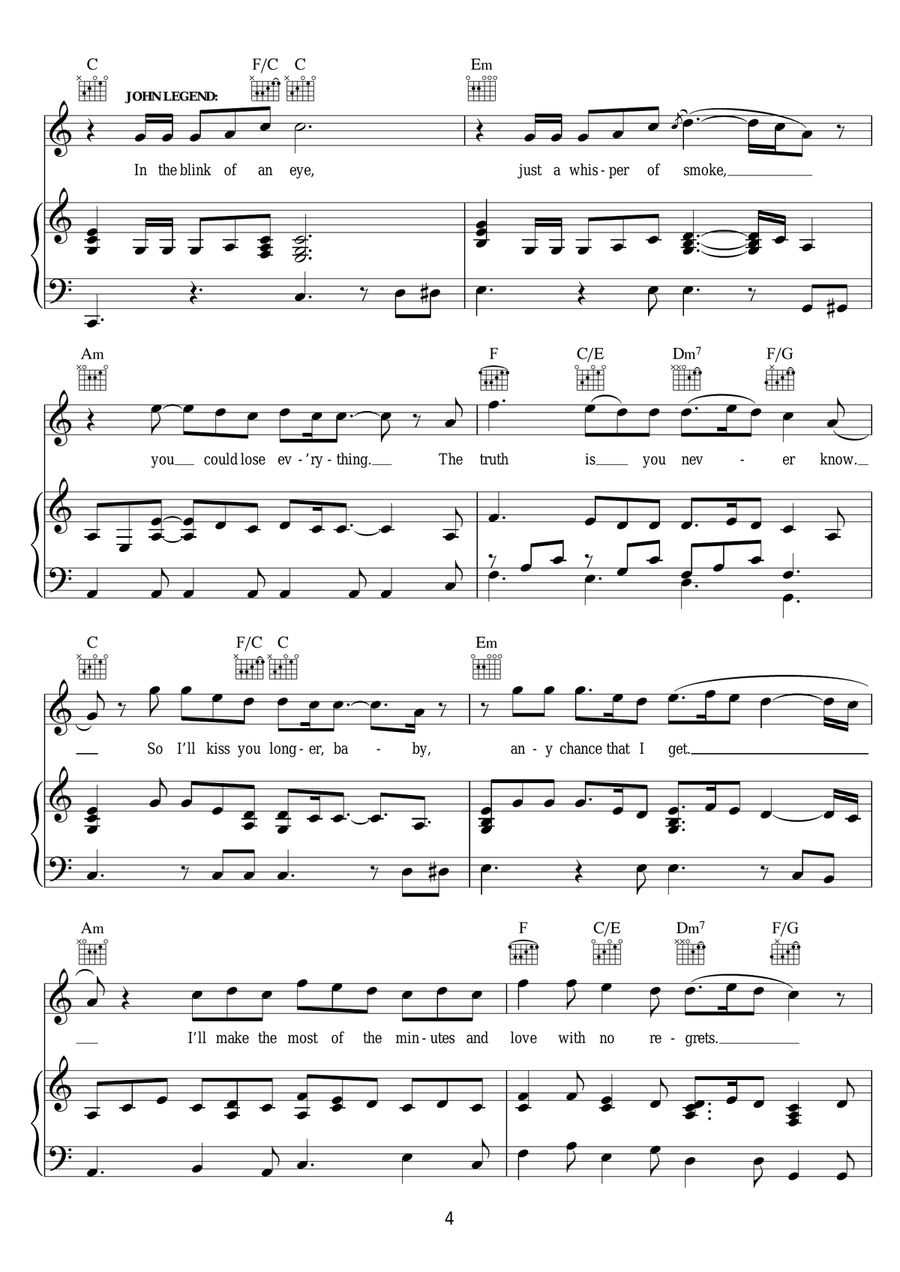 Like I'm Gonna Lose You (featuring John Legend) Piano, Vocal, Guitar scores gallery preview page 4