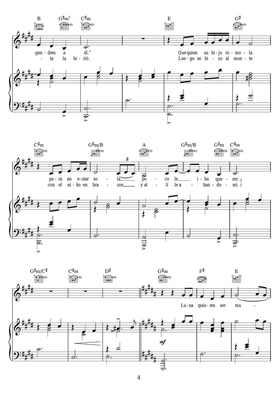 Hijo De La Luna Hijo De La Luna Piano, Vocal, Guitar scores gallery preview page 4