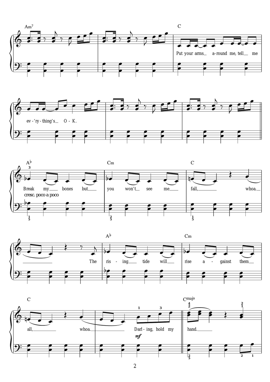 Hold My Hand Hold My Hand Piano, Vocal, Guitar scores gallery preview page 2