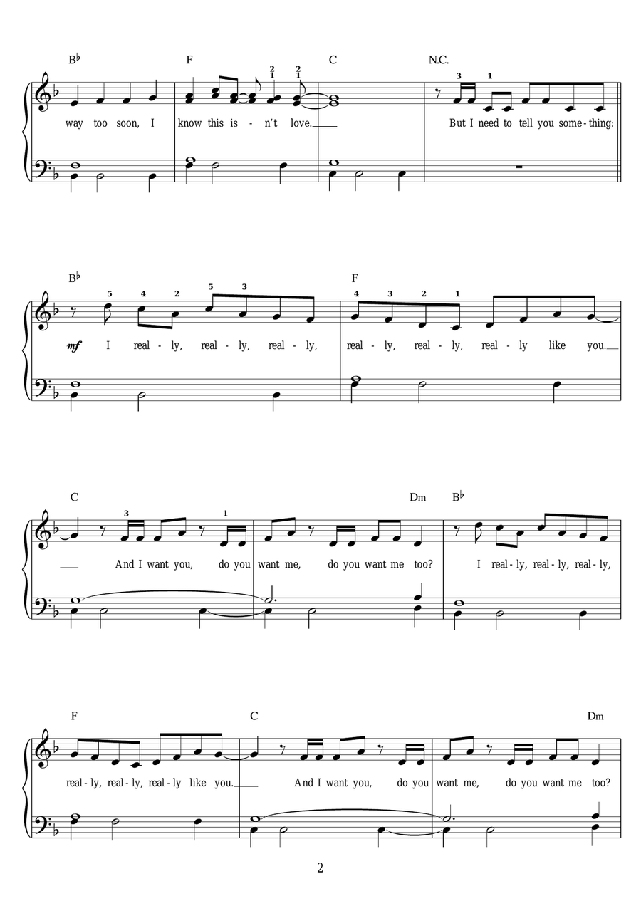 I Really Like You I Really Like You Piano, Vocal, Guitar scores gallery preview page 2