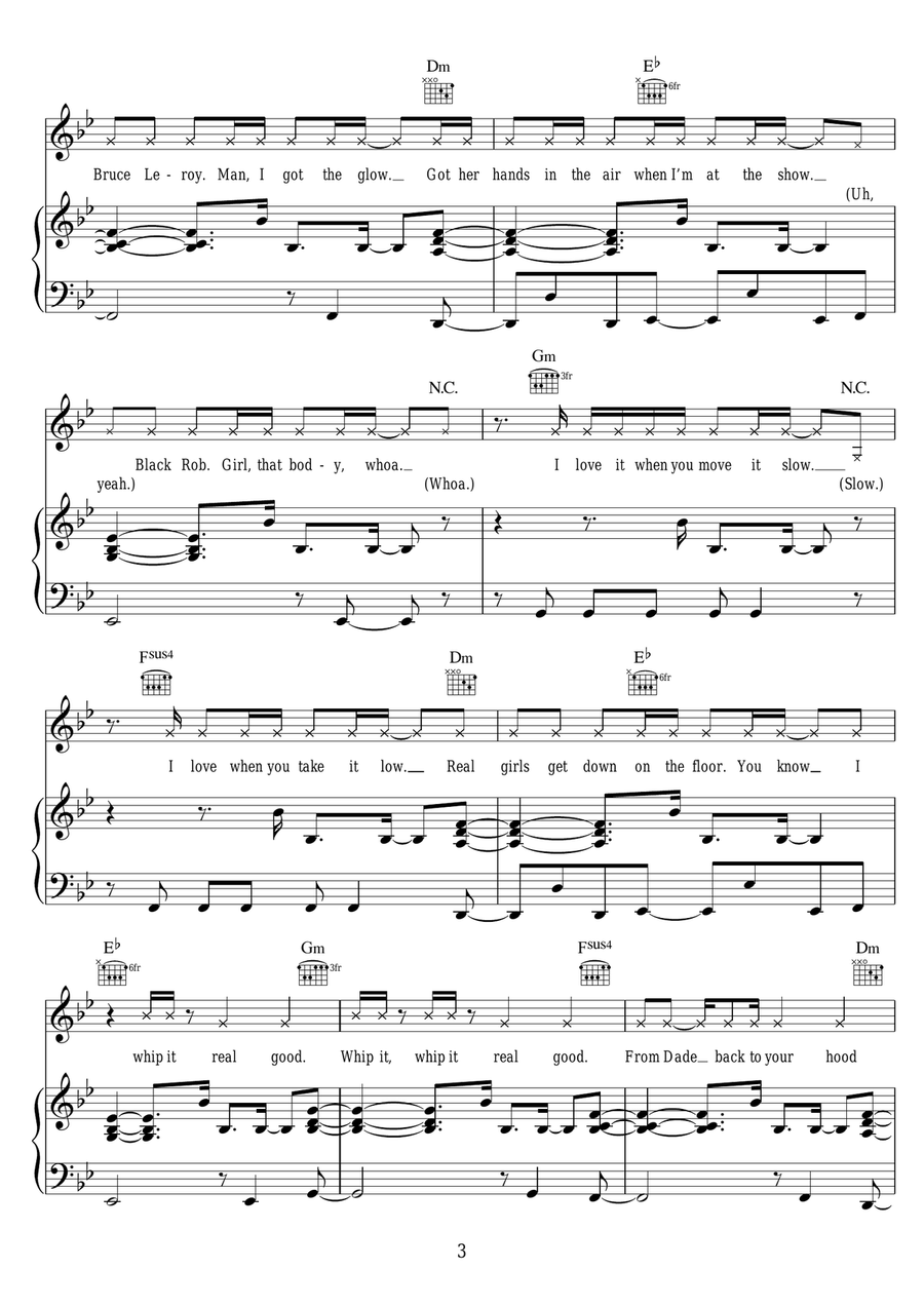 Whip It Whip It Piano, Vocal, Guitar scores gallery preview page 3