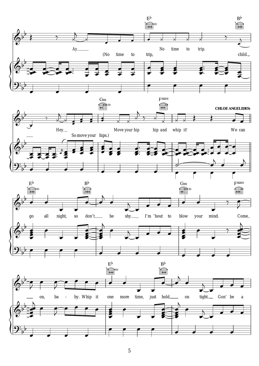 Whip It Whip It Piano, Vocal, Guitar scores gallery preview page 5