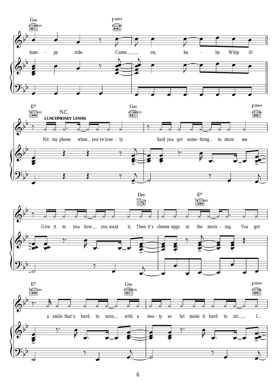 Whip It Whip It Piano, Vocal, Guitar scores gallery preview page 6