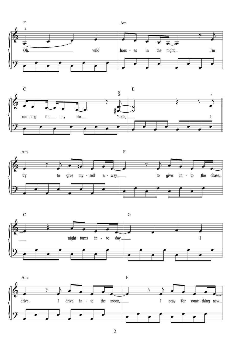 Roads Roads Piano, Vocal, Guitar scores gallery preview page 2
