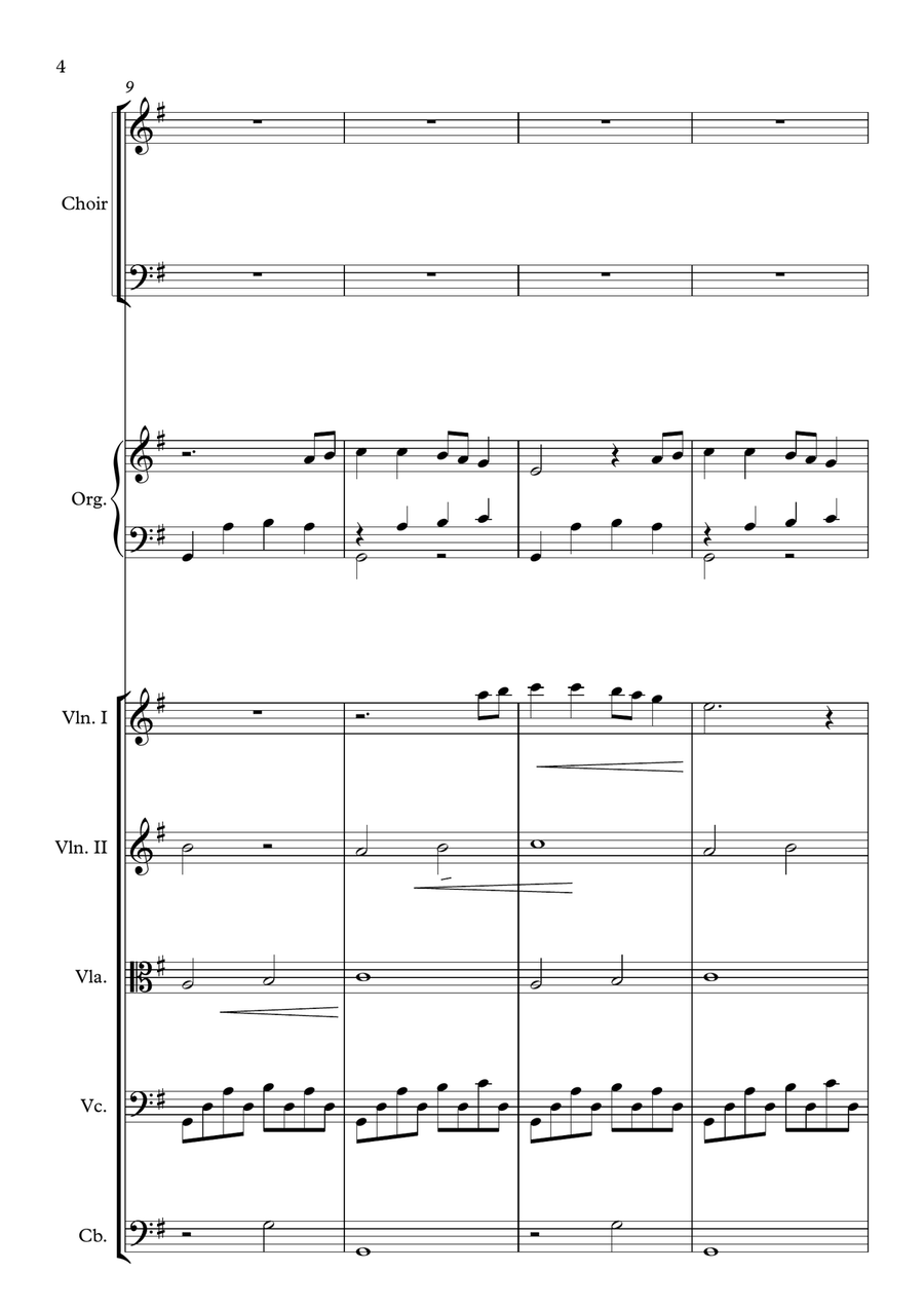 Concertato Hymn, I Heard The Voice Of Jesus Say, for SATB Choir, Organ, and String Orchestra 4-Part scores gallery preview page 4