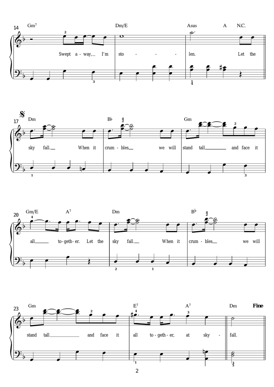 Skyfall (from the Motion Picture Skyfall) Piano, Vocal, Guitar scores gallery preview page 2