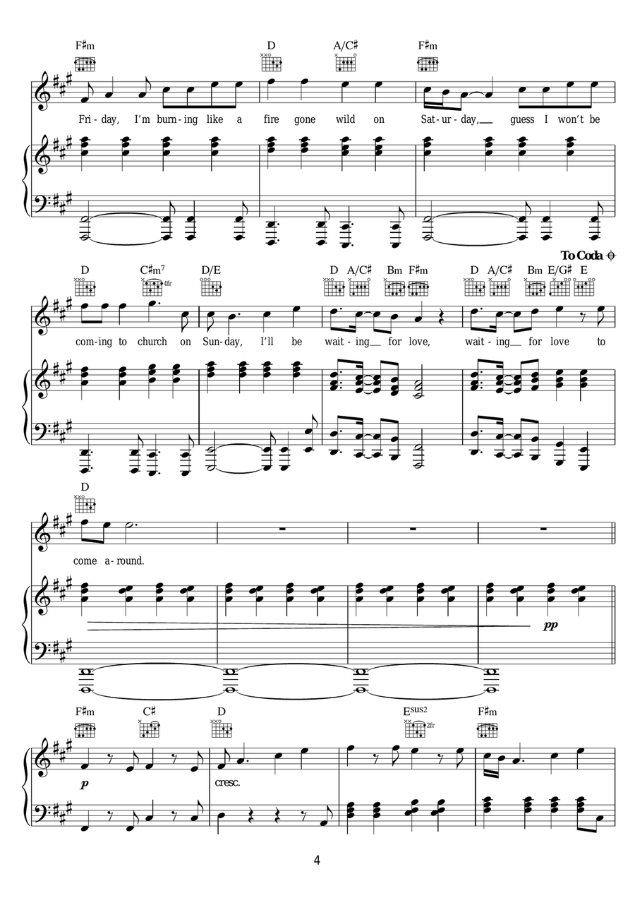 Waiting For Love Waiting For Love Piano, Vocal, Guitar scores gallery preview page 4