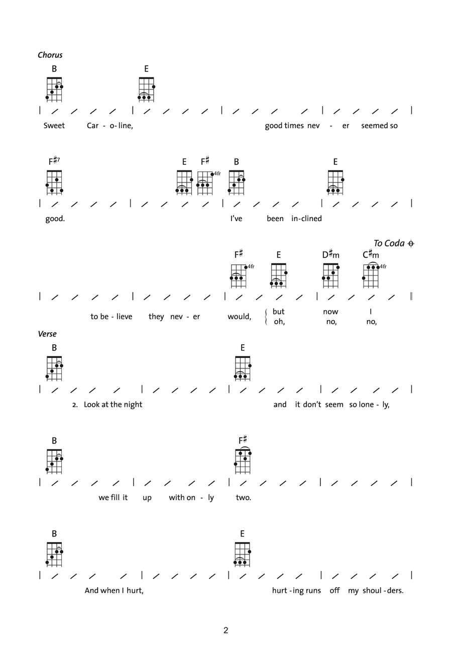 Sweet Caroline Sweet Caroline Ukulele scores gallery preview page 2