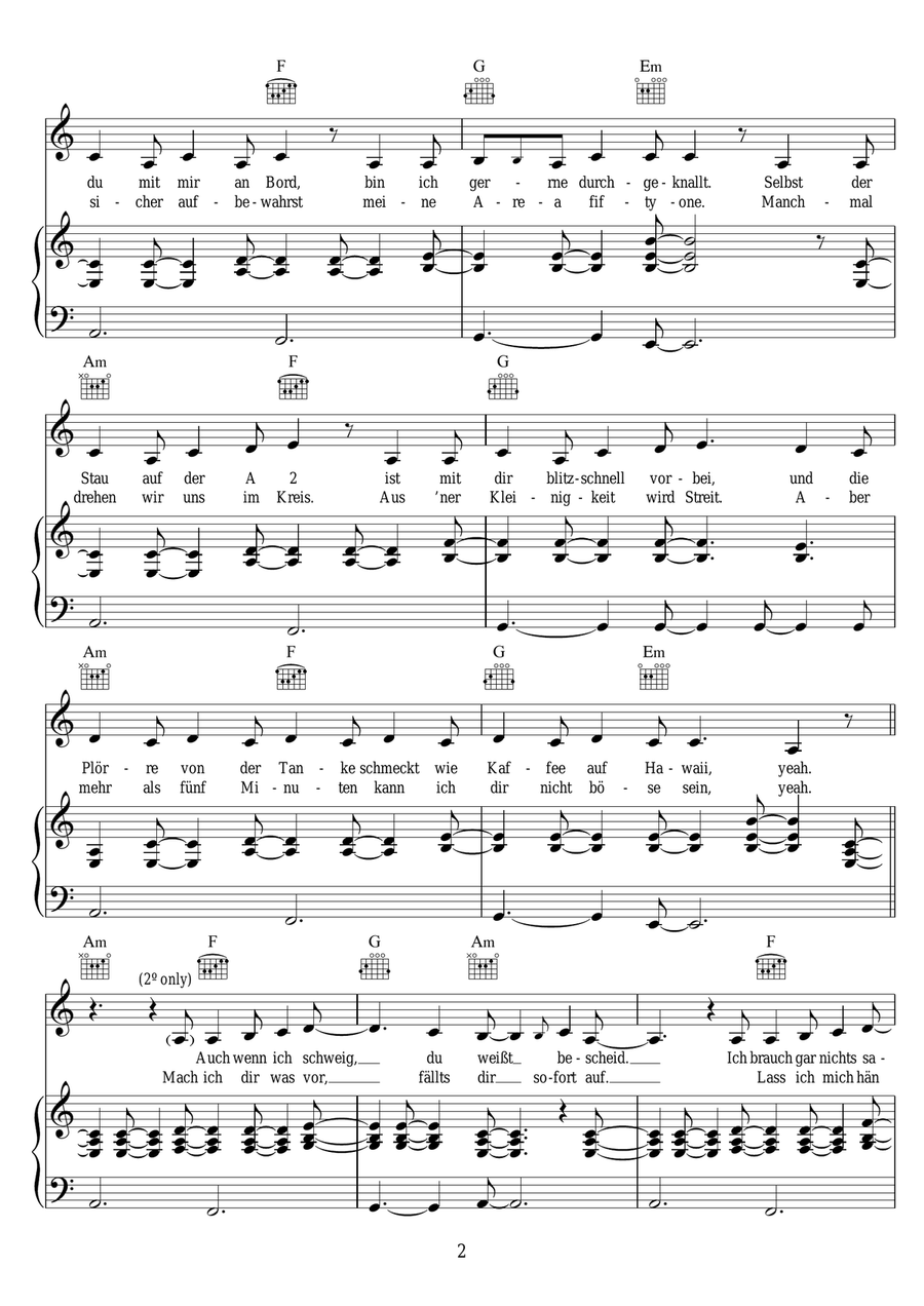 Lieblingsmensch Lieblingsmensch Piano, Vocal, Guitar scores gallery preview page 2