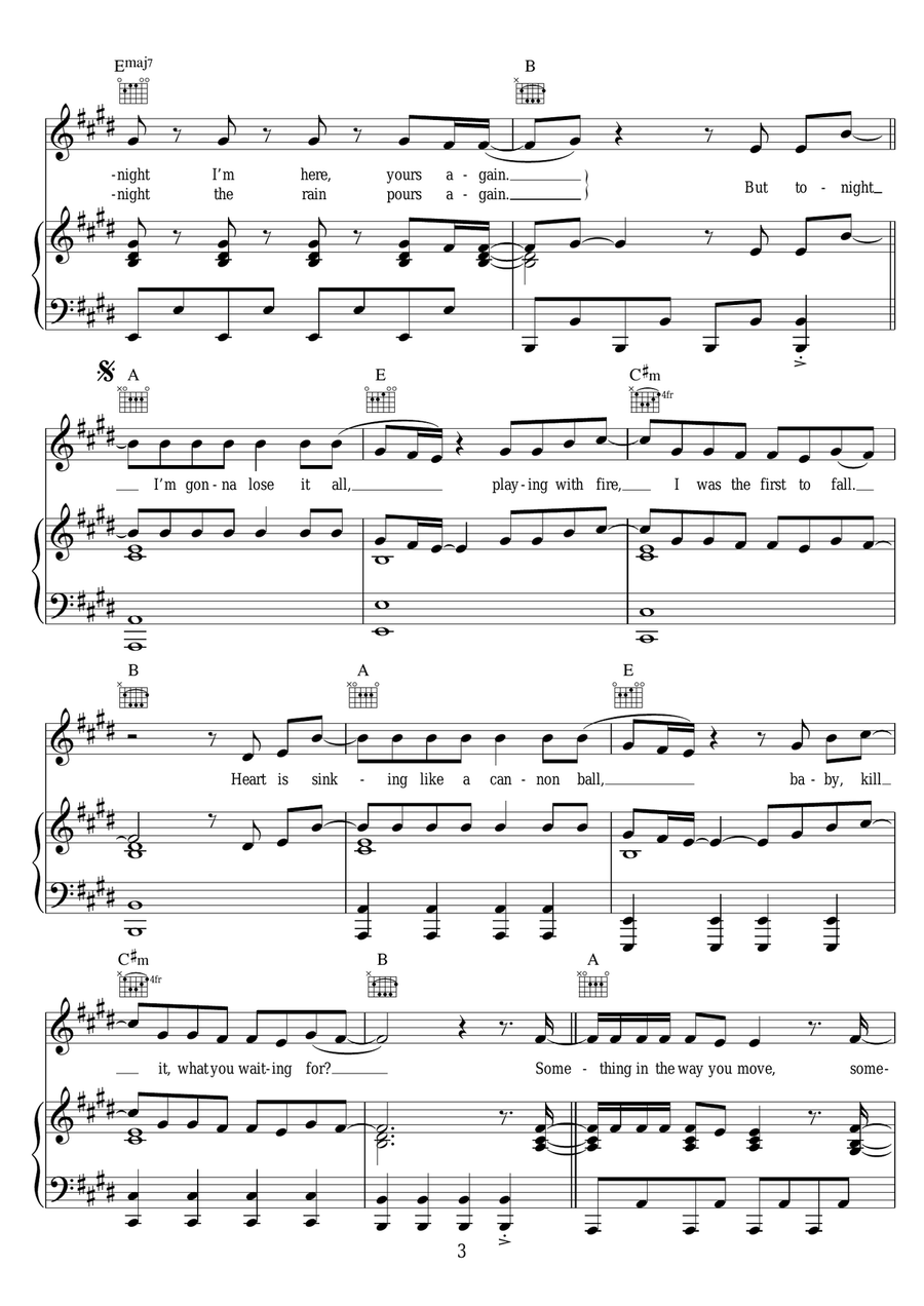 Something In The Way You Move Piano, Vocal, Guitar scores gallery preview page 3
