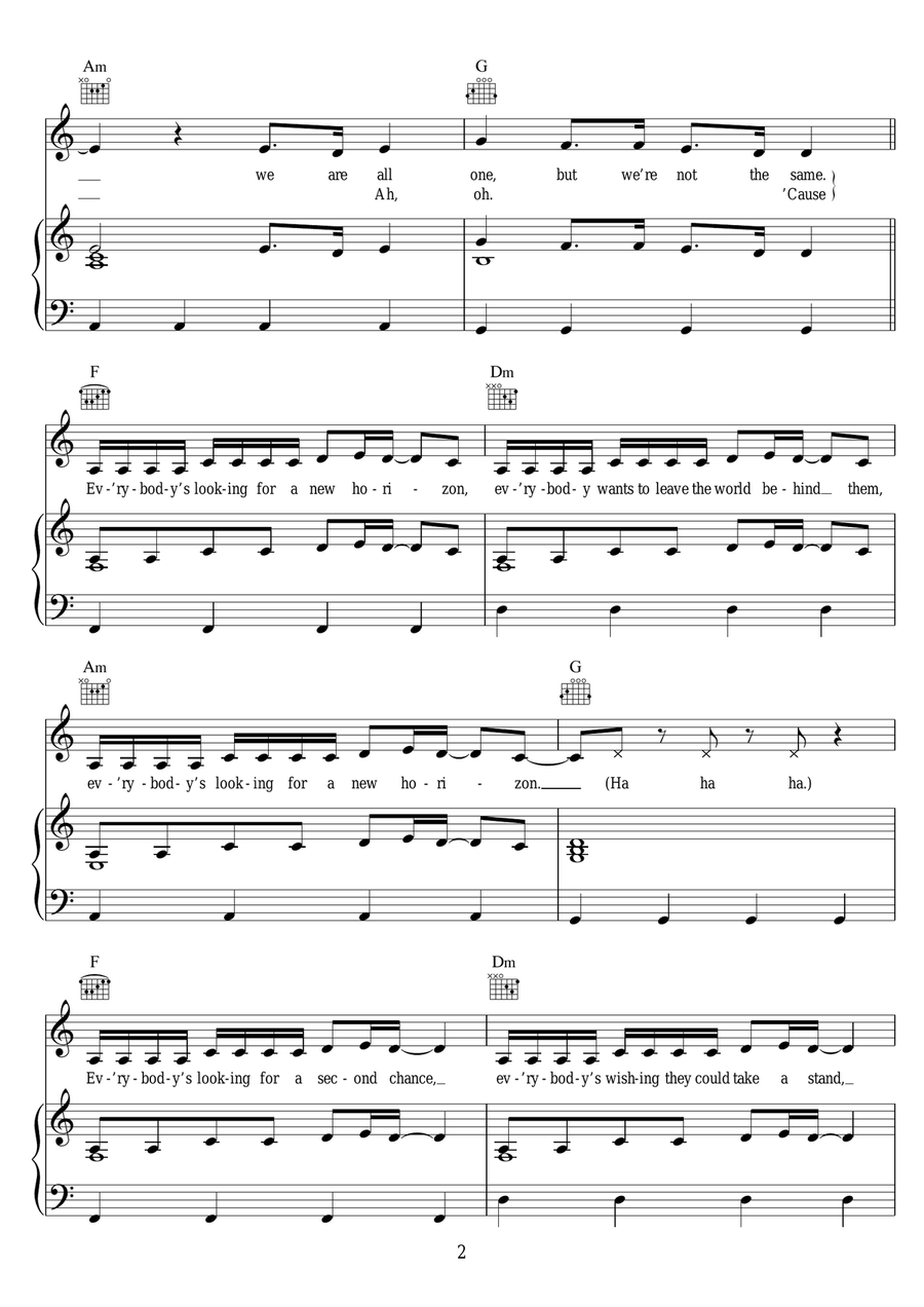 Wings Wings Piano, Vocal, Guitar scores gallery preview page 2