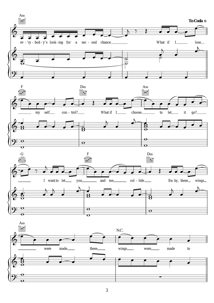Wings Wings Piano, Vocal, Guitar scores gallery preview page 3