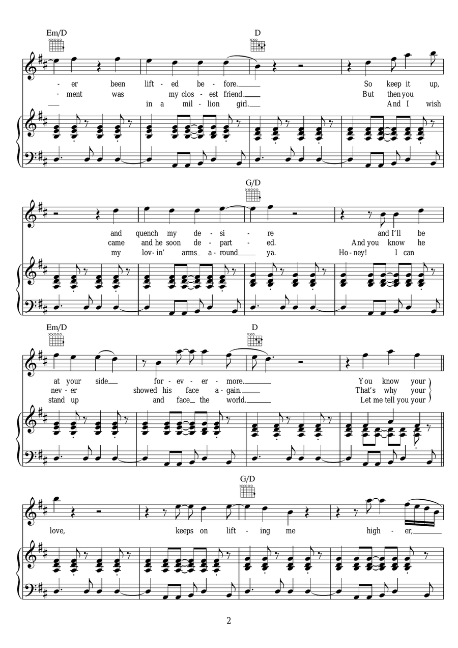 (Your Love Has Lifted Me) Higher And Higher Piano, Vocal, Guitar scores gallery preview page 2