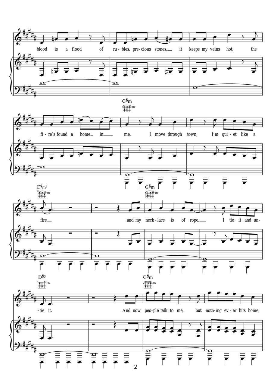 Yellow Flicker Beat Yellow Flicker Beat Piano, Vocal, Guitar scores gallery preview page 2