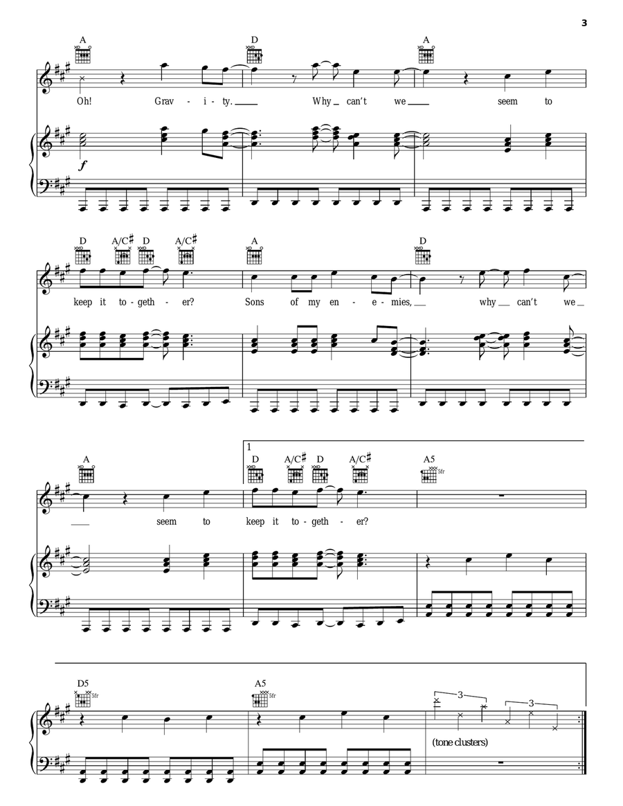 Oh! Gravity Oh! Gravity Piano, Vocal, Guitar scores gallery preview page 3