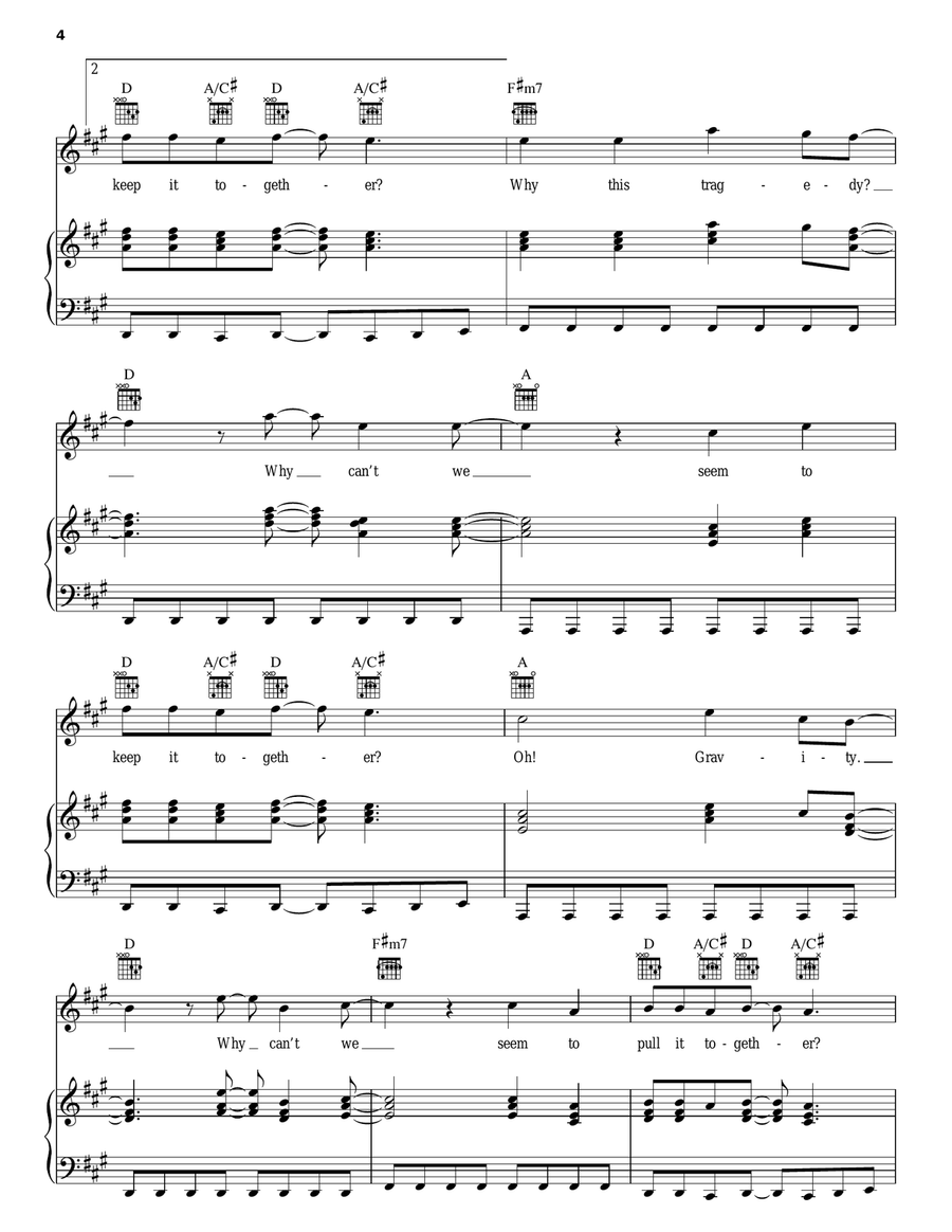 Oh! Gravity Oh! Gravity Piano, Vocal, Guitar scores gallery preview page 4