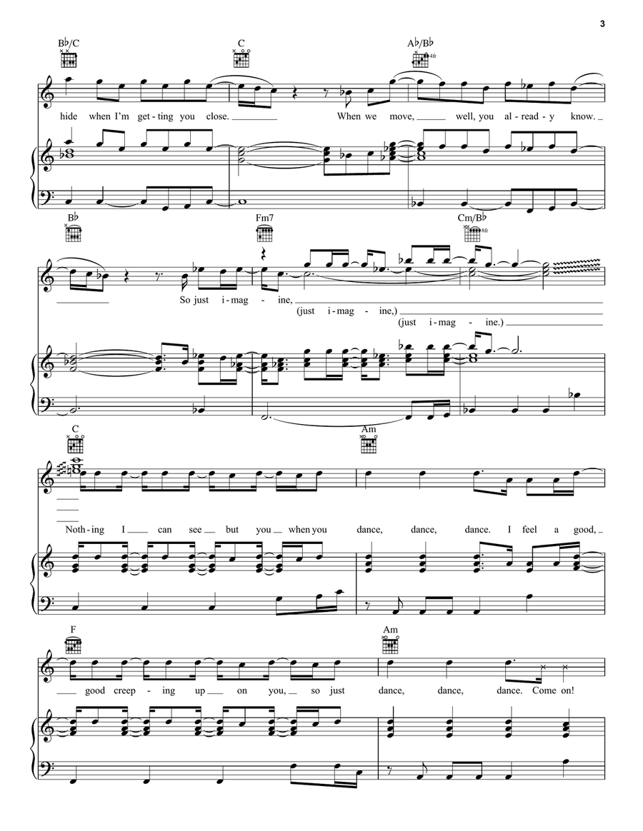 Can't Stop The Feeling Can't Stop The Feeling Piano, Vocal, Guitar scores gallery preview page 3