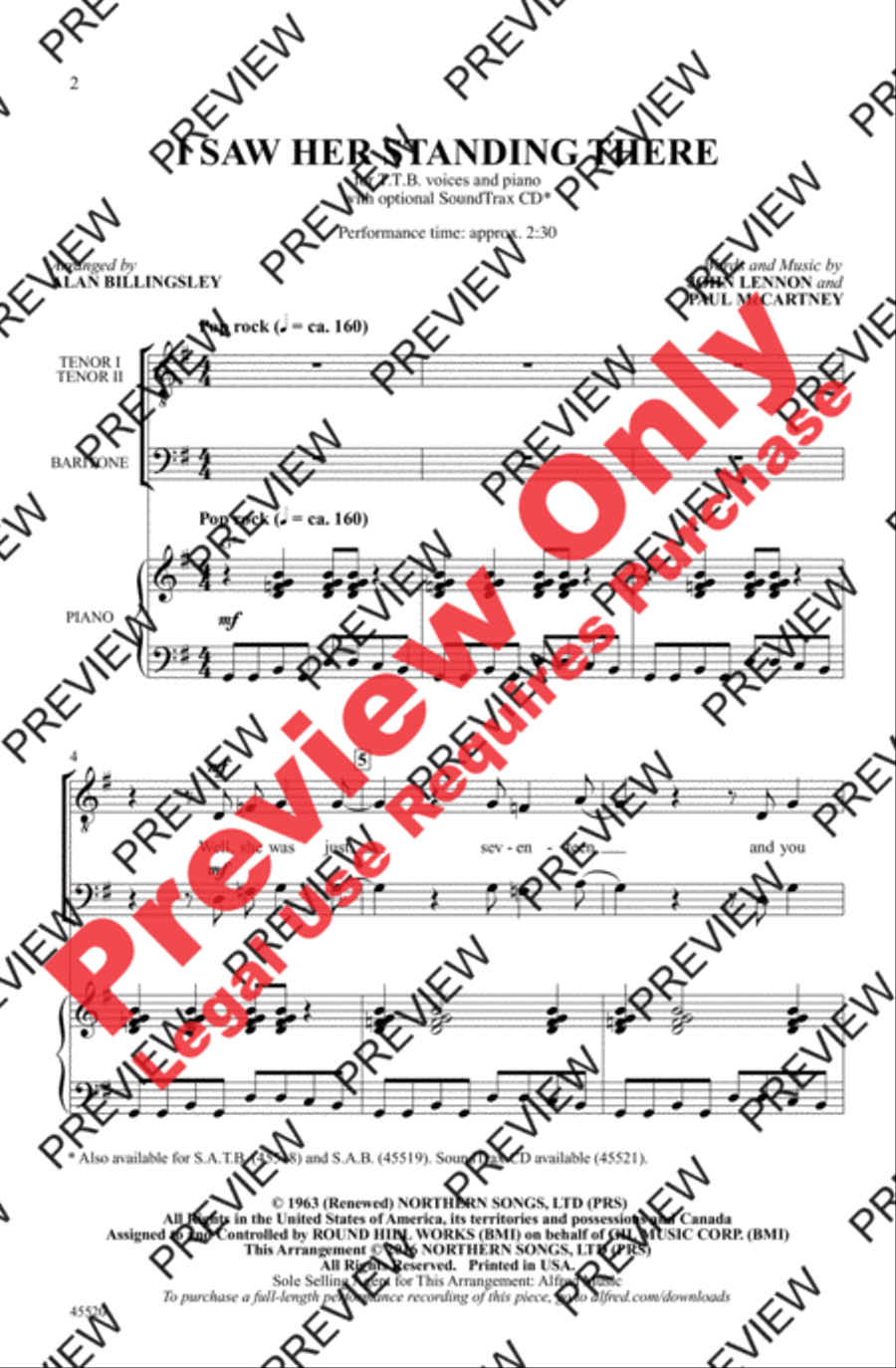 I Saw Her Standing There I Saw Her Standing There Men's Choir scores gallery preview page 2