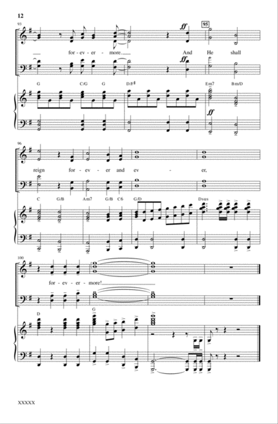 He Shall Reign Forevermore 4-Part scores gallery preview page 12