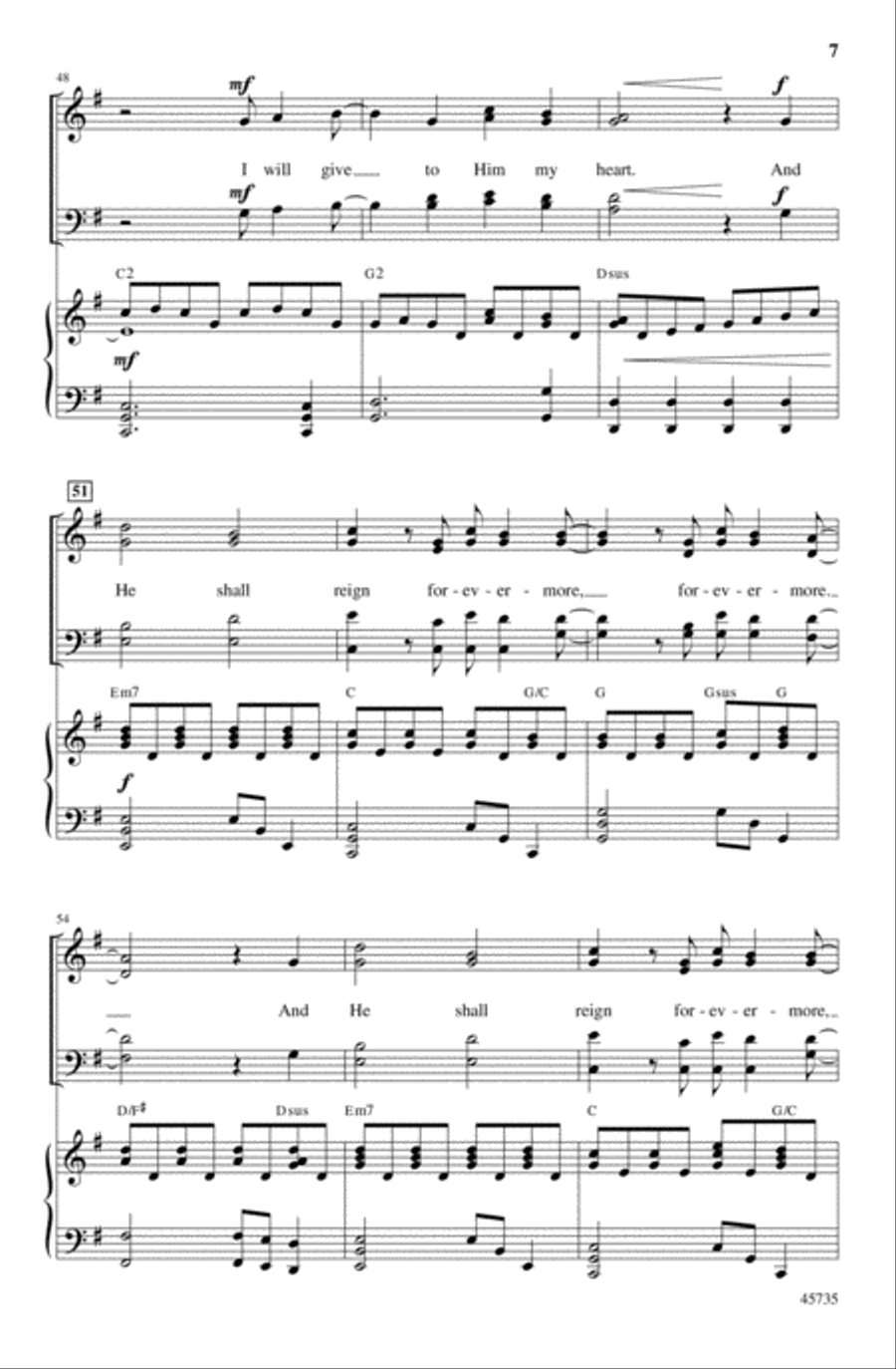 He Shall Reign Forevermore 4-Part scores gallery preview page 7