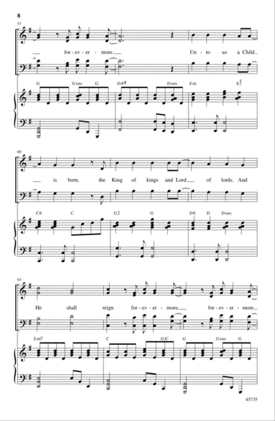He Shall Reign Forevermore 4-Part scores gallery preview page 8