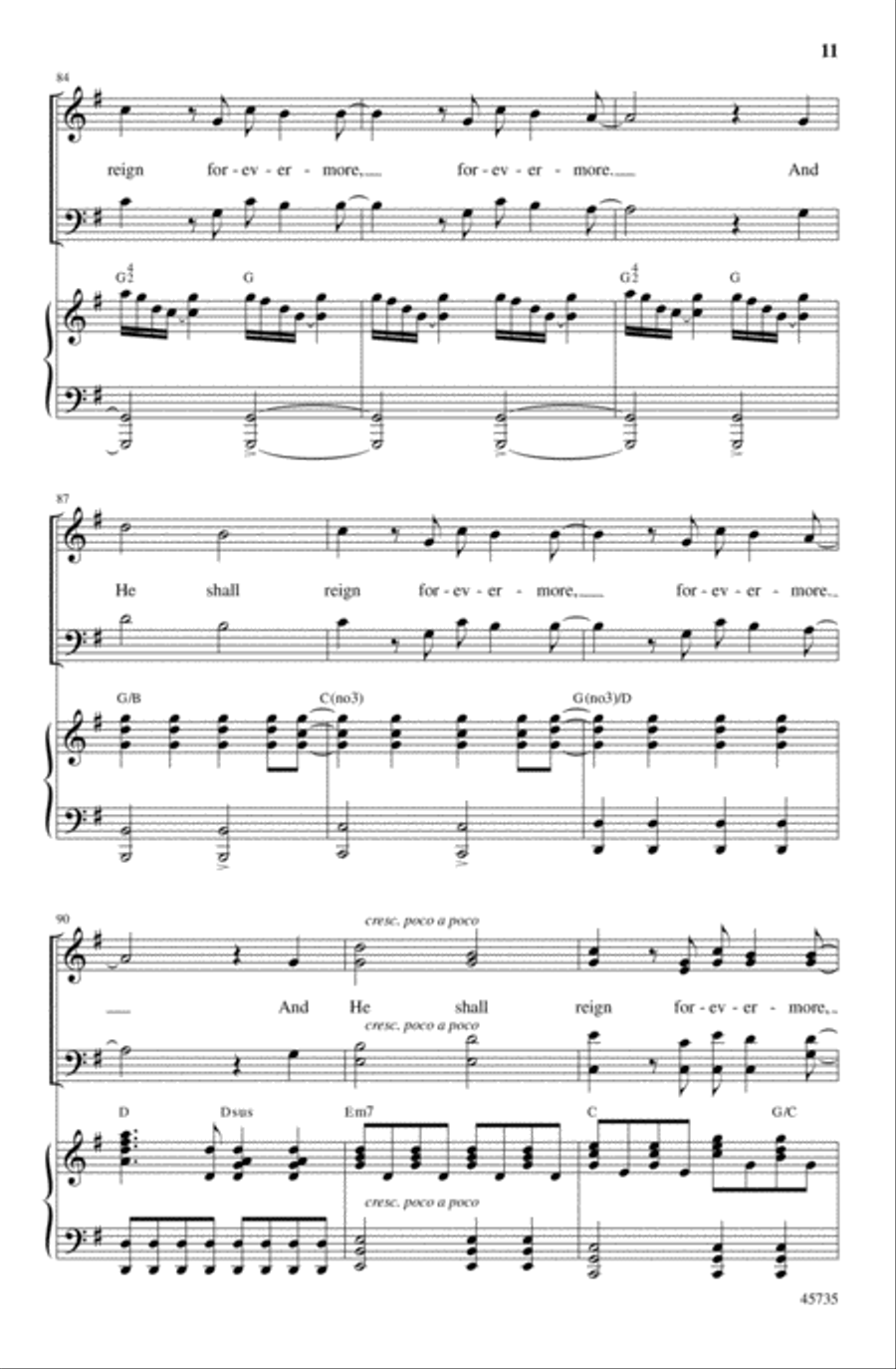 He Shall Reign Forevermore 4-Part scores gallery preview page 11
