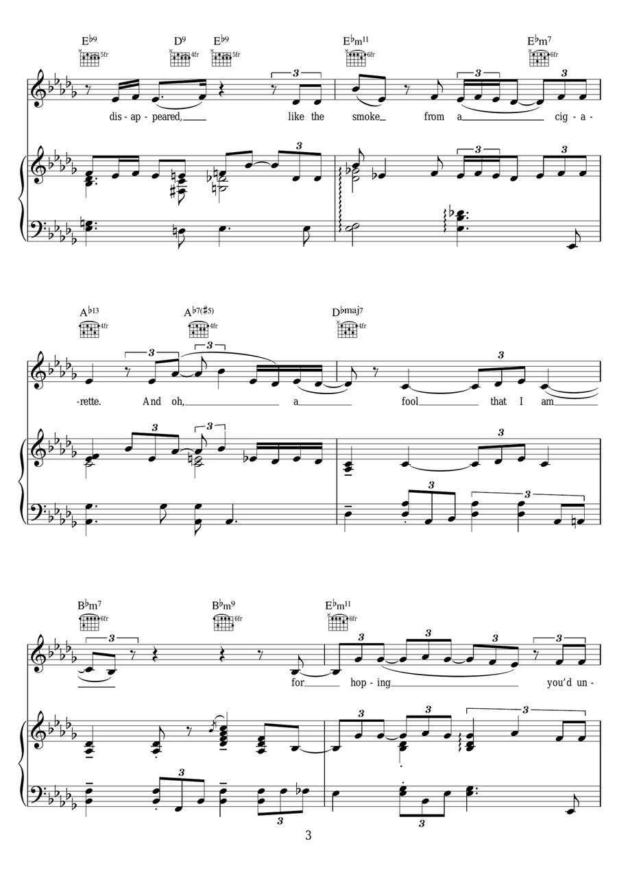 Fool That I Am Fool That I Am Piano, Vocal, Guitar scores gallery preview page 3
