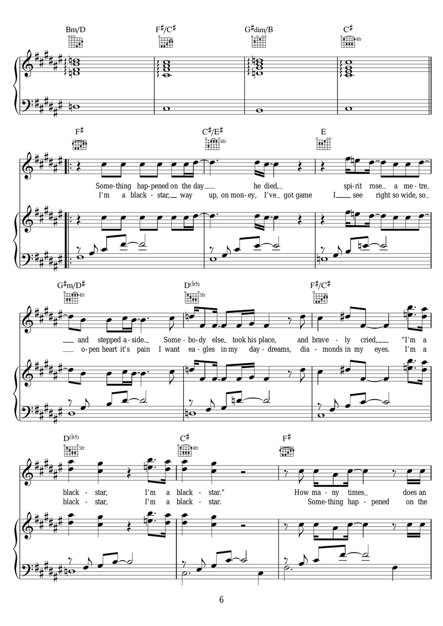 Blackstar Blackstar Piano, Vocal, Guitar scores gallery preview page 6