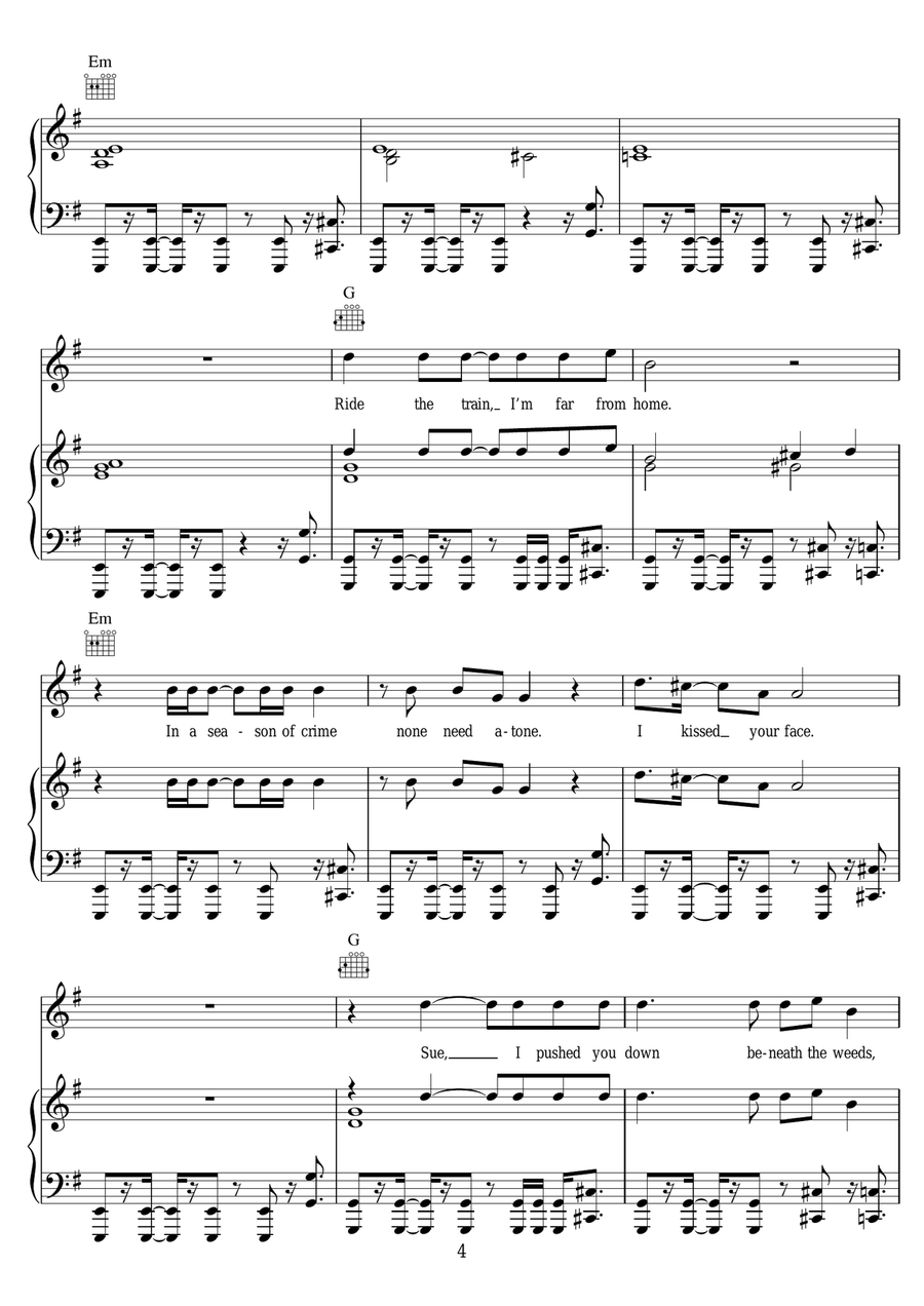 Sue (Or In A Season Of Crime) Piano, Vocal, Guitar scores gallery preview page 4