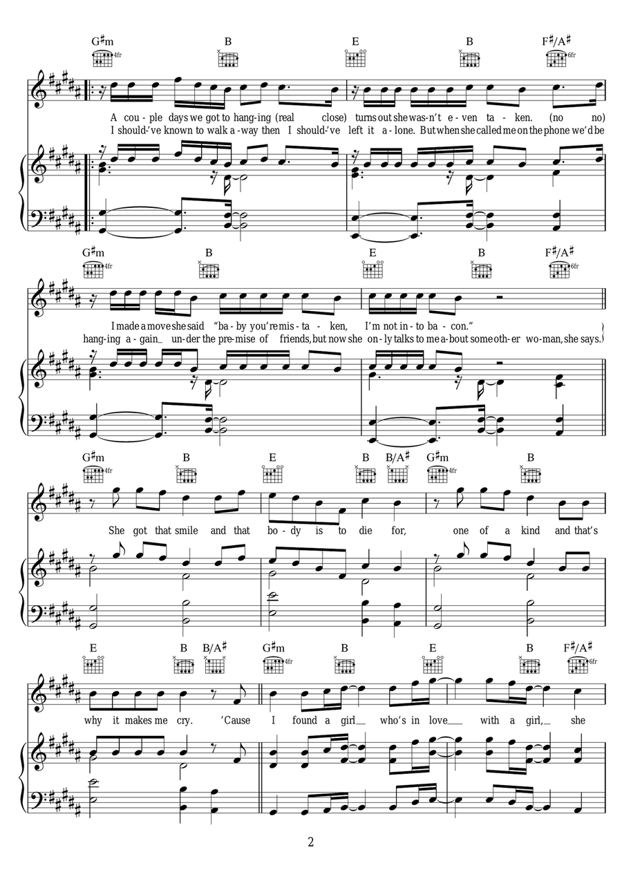 I Found A Girl I Found A Girl Piano, Vocal, Guitar scores gallery preview page 2