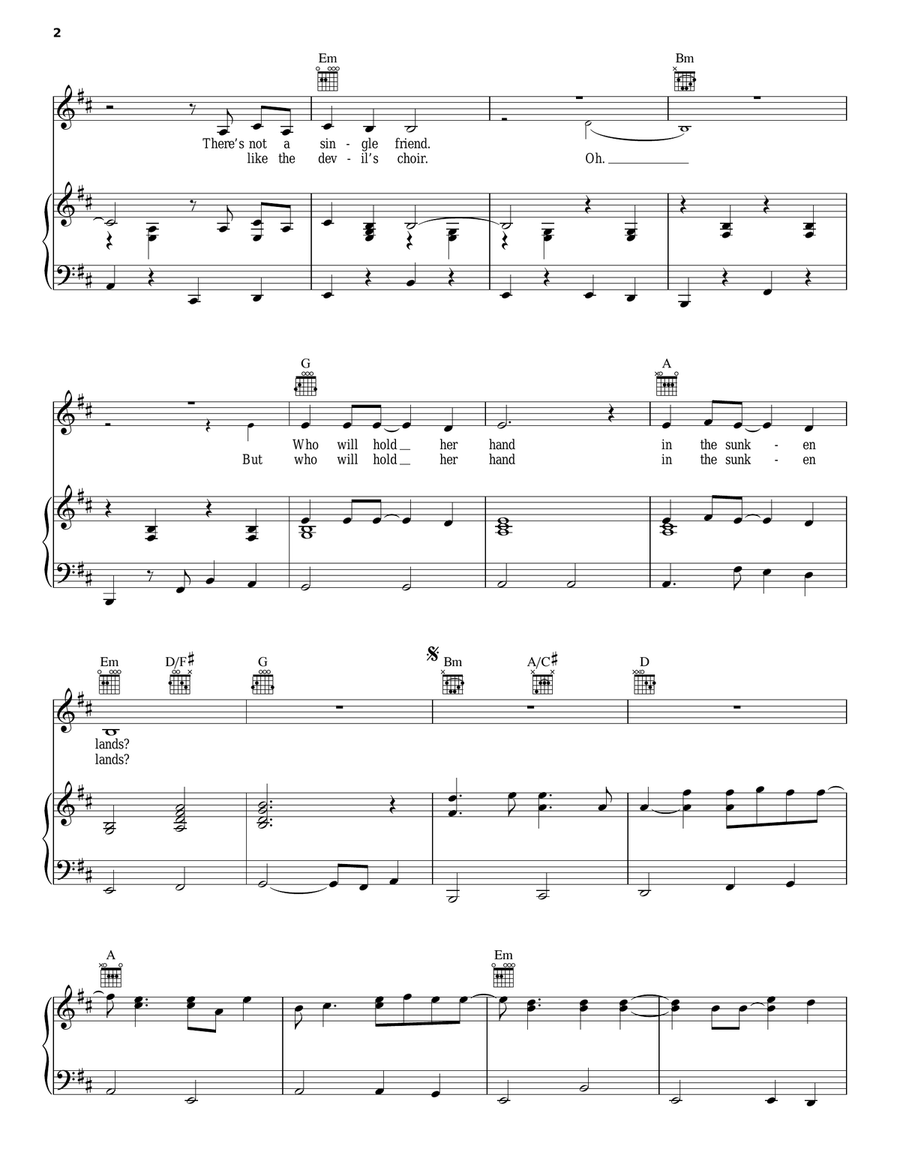 The Sunken Lands The Sunken Lands Piano, Vocal, Guitar scores gallery preview page 2