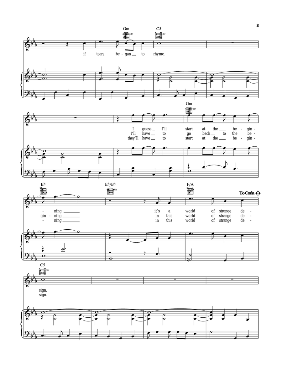 World Of Strange Design World Of Strange Design Piano, Vocal, Guitar scores gallery preview page 3