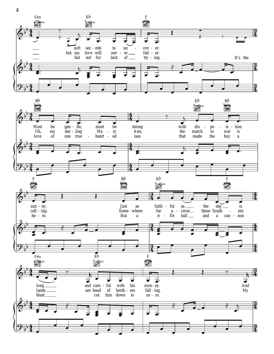 When The Master Calls The Roll Piano, Vocal, Guitar scores gallery preview page 2