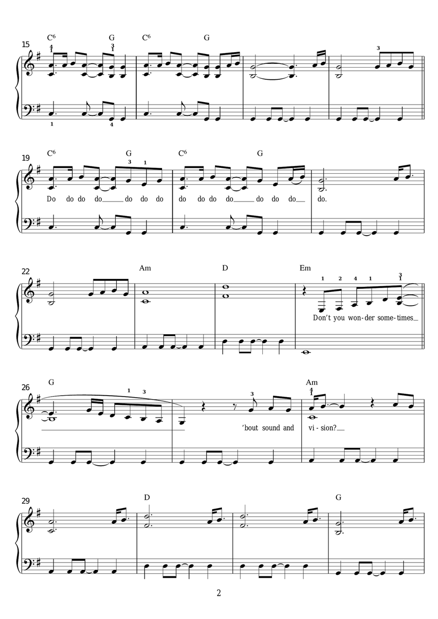 Sound And Vision Sound And Vision Piano, Vocal, Guitar scores gallery preview page 2