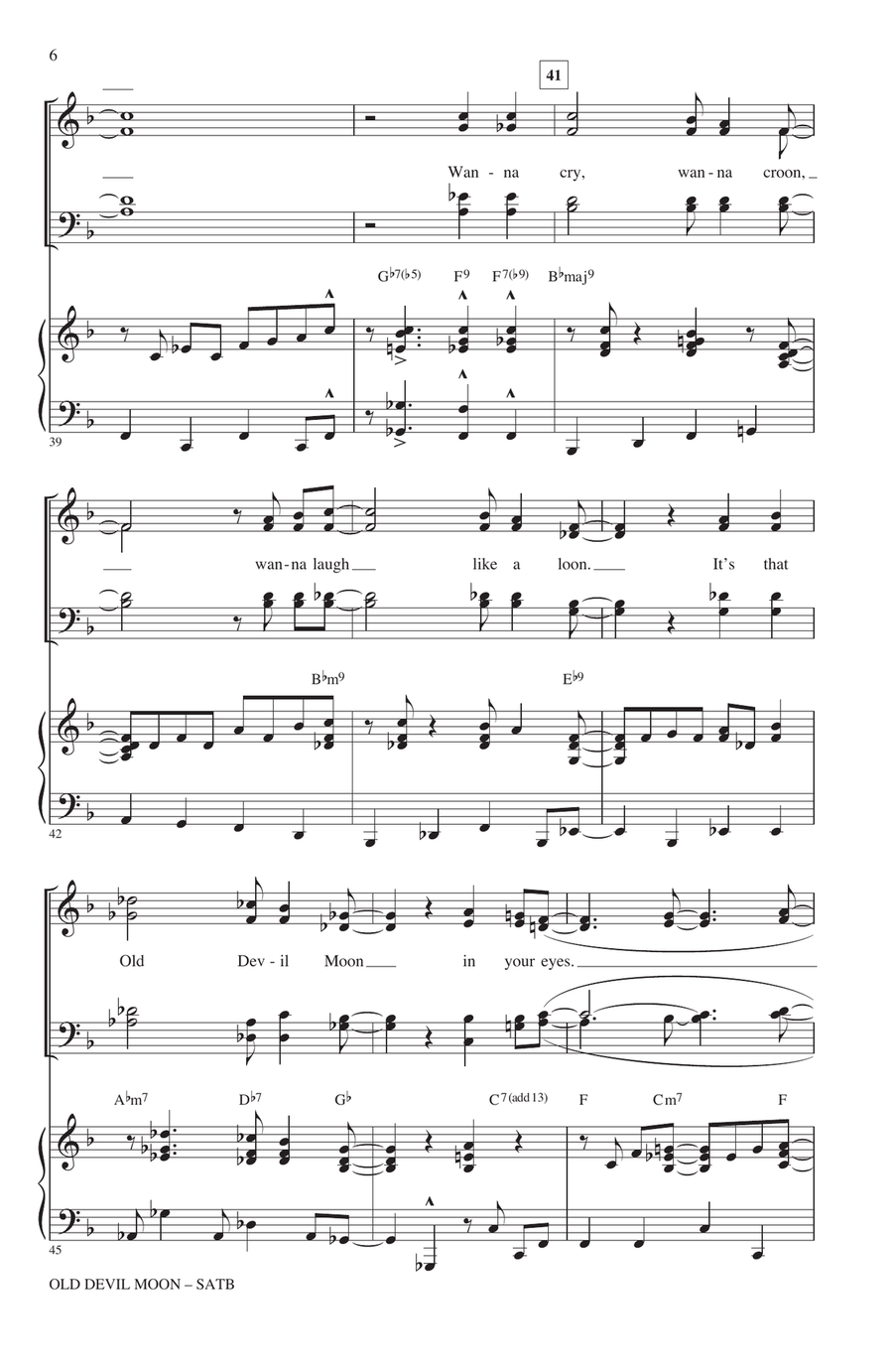 Old Devil Moon 4-Part scores gallery preview page 5