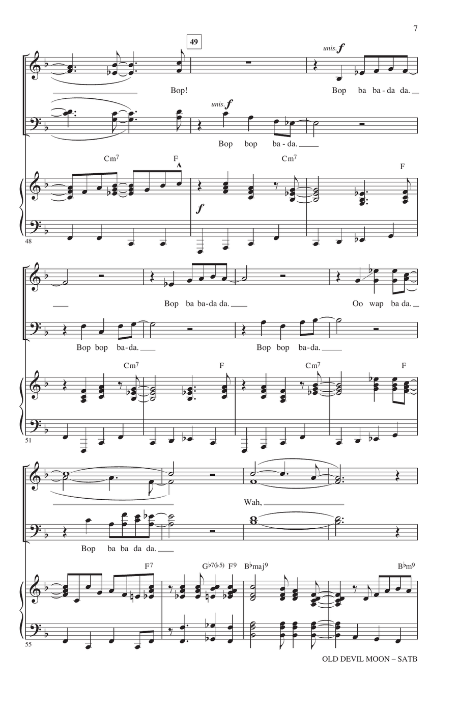 Old Devil Moon 4-Part scores gallery preview page 6