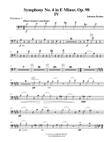 Brahms Symphony No. 4, Movement IV - Trombone in Bass Clef 1 (Transposed Part), Op. 98