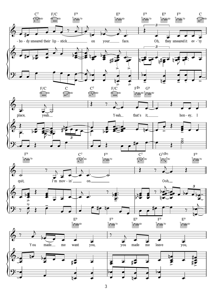 That's It, I Quit, I'm Movin' On Piano, Vocal, Guitar scores gallery preview page 3