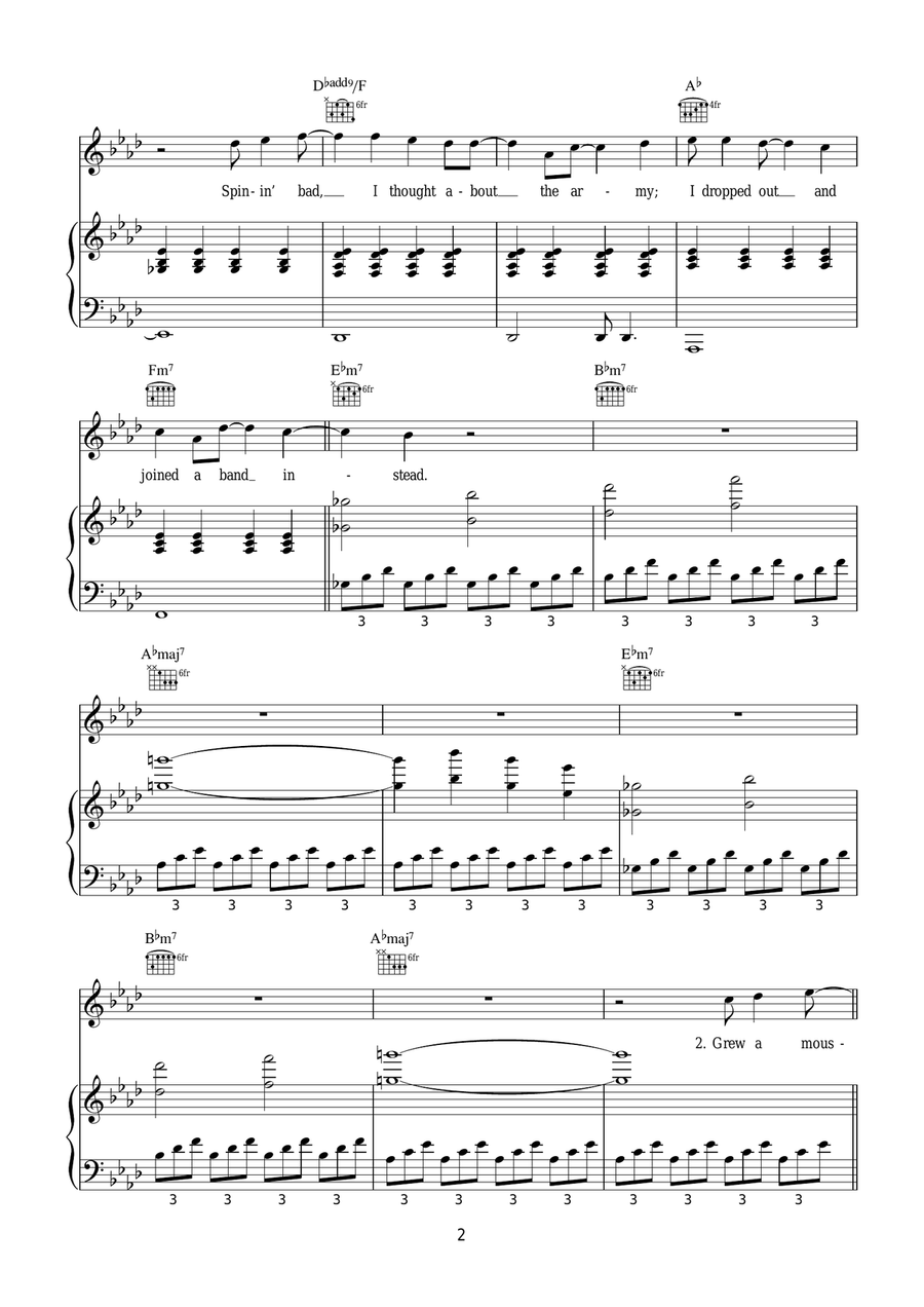 Army Army Piano, Vocal, Guitar scores gallery preview page 2