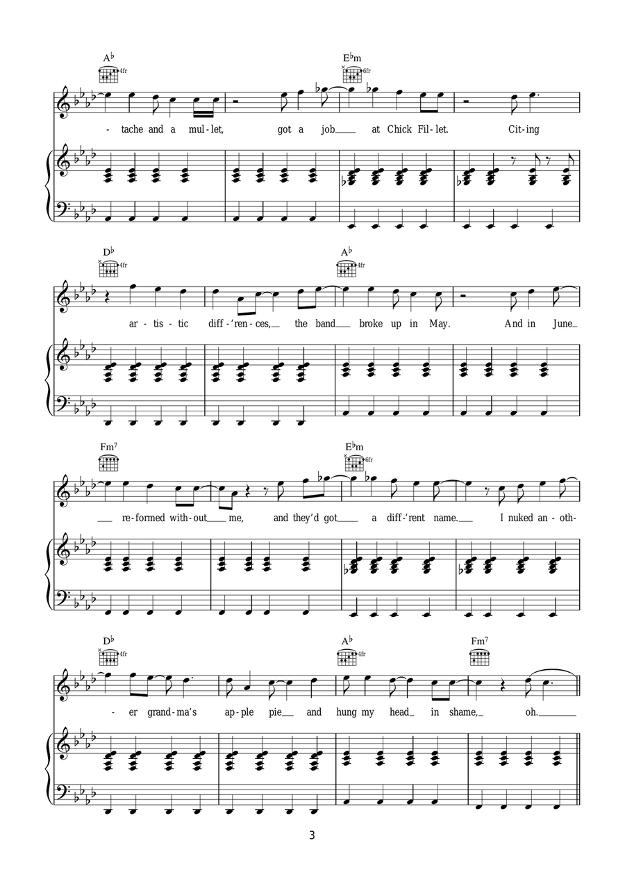 Army Army Piano, Vocal, Guitar scores gallery preview page 3