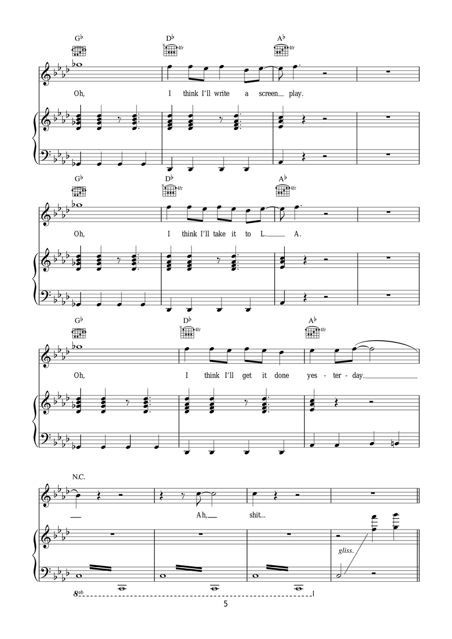Army Army Piano, Vocal, Guitar scores gallery preview page 5