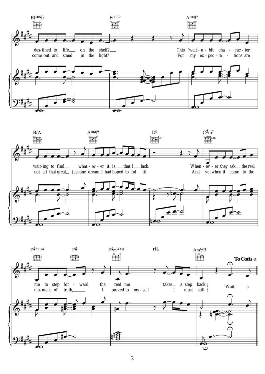 Wait A Bit (from 'Just So') Piano, Vocal, Guitar scores gallery preview page 2