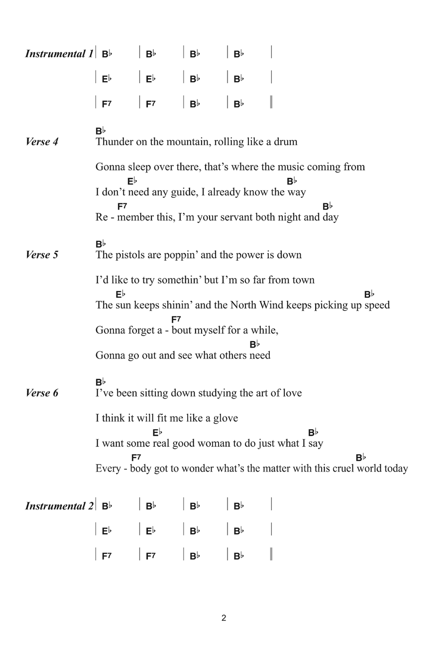 Thunder On The Mountain Piano, Vocal, Guitar scores gallery preview page 2